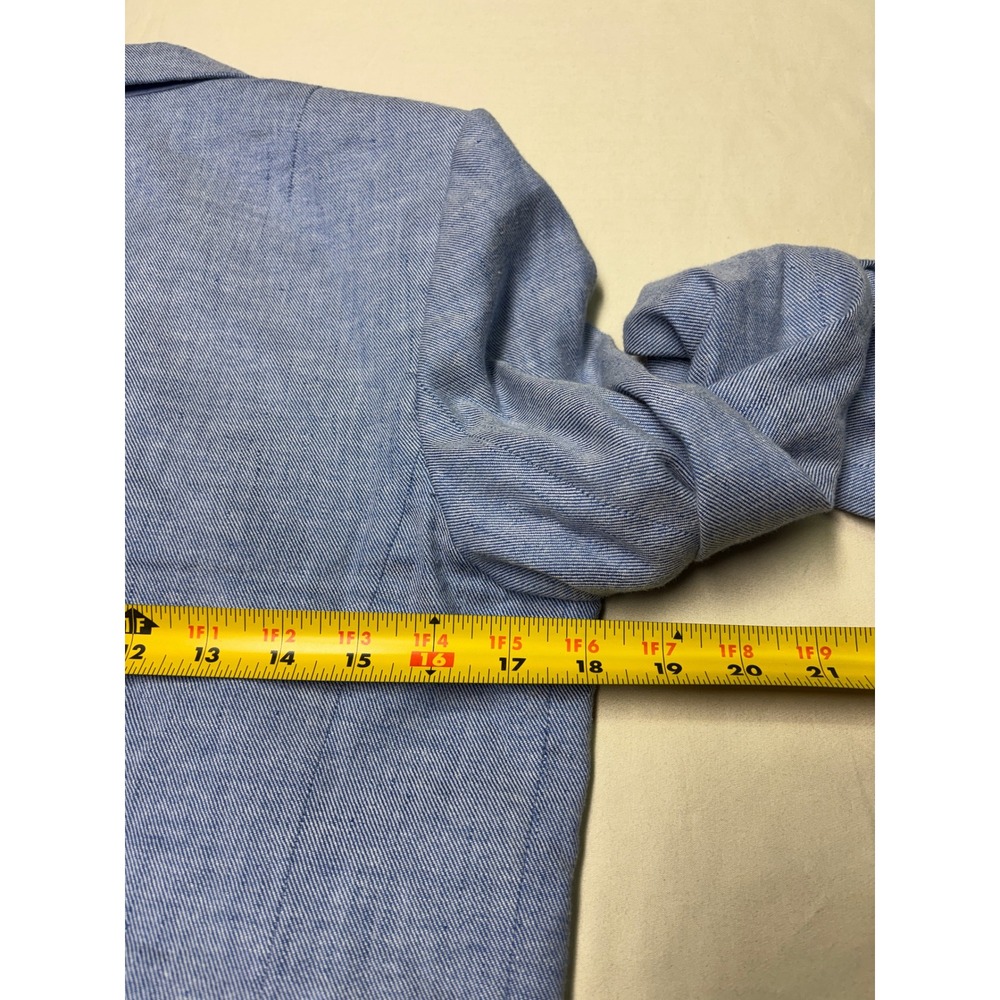 Banana Republic 2Pc Womens 10 W34 L27 Blue Linen Blend Classic Fit Blazer Jacket - Picture 11 of 16